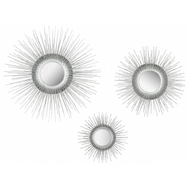 Safavieh Sunburst Triptych Mirror- Silver - Set of 3 MIR4038B - main